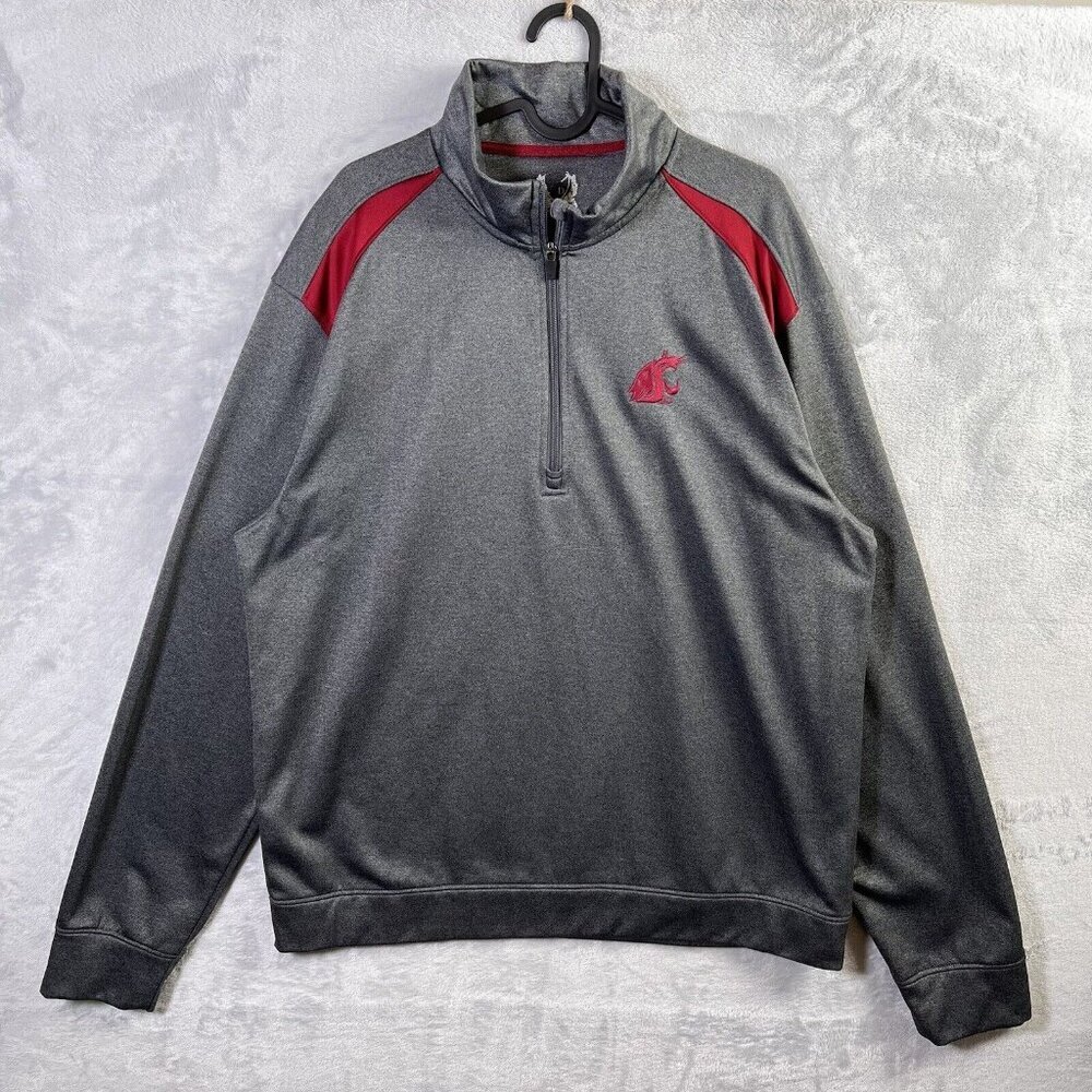 Washington State University 1/4 Sweatshirt Men's Large Grey Athletic Sportswear